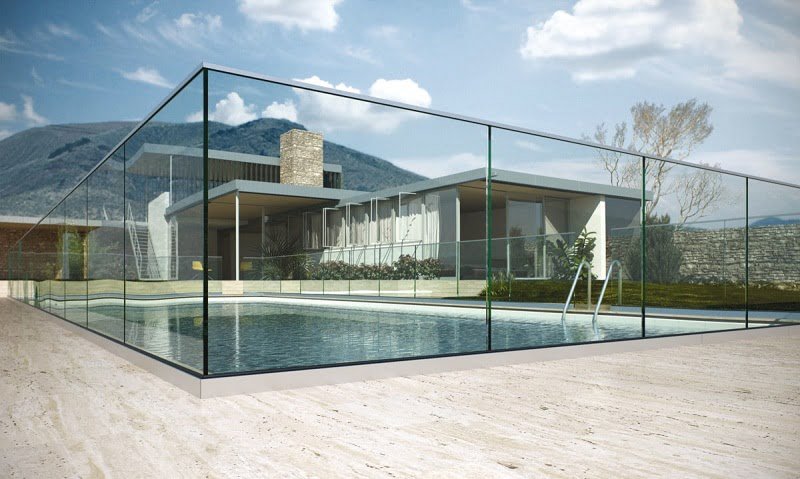 barriere de piscine en verre -